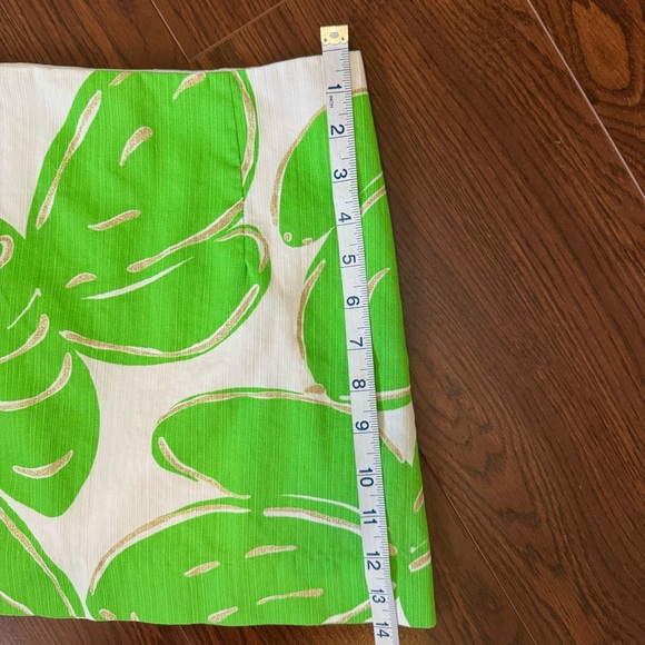 Lilly Pulitzer Tate Skirt Resort White Stinger Bee Gold Glitter Size 0 Green - Picture 8 of 12